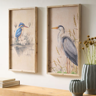 Great Blue Heron Wall Art, styled in a room