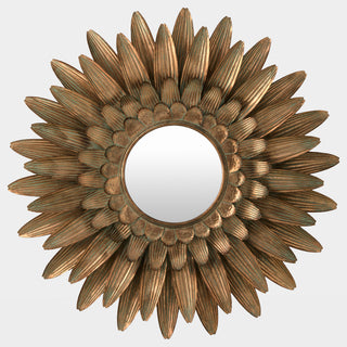 Plumed Mirror, Large, crafted in iron