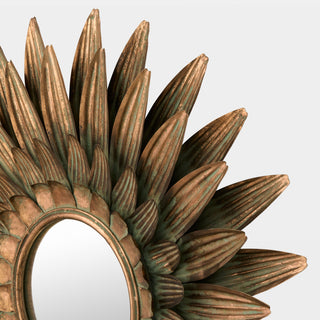 Plumed Mirror, Small, corner detail