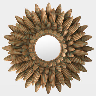 Plumed Mirror, Small, crafted in iron