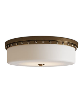 Barnabe Brass Flush Mount in white and glass