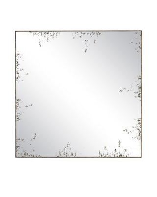 Rene Square Mirror in pyrite bronze and wrought iron