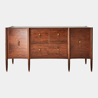 Triple Curve Cabinet, Walnut, crafted in acacia and brass