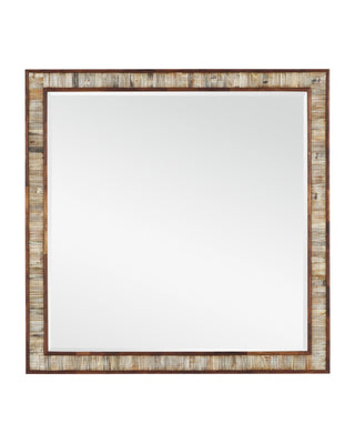 Hyson Large Square Mirror in beige and horn