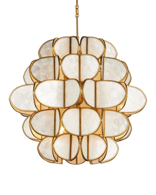 Galatea Chandelier in brass and capiz shell