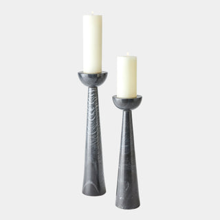 Formosa Candle Holder, Round Top, Black, styled in a room