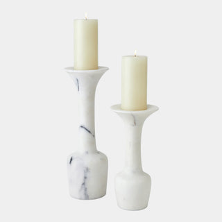 Calyx Candle Holder, White, styled in a room