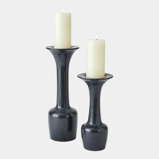 Calyx Candle Holder, Black, styled in a room