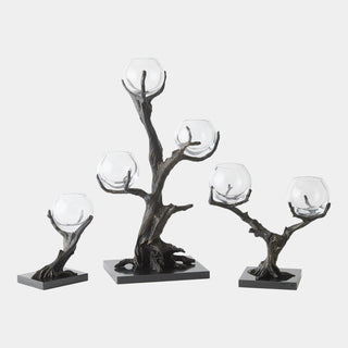 Monterey 2 Vase Holder, Natural Iron, styled in a room