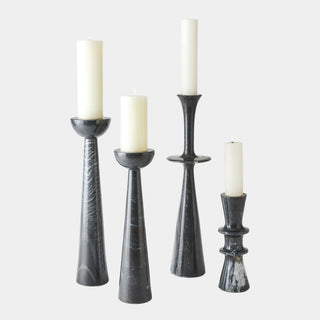Formosa Candle Holder, Round Top, Black, styled in a room