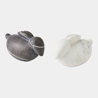 Bunny Sculpture, Gray, styled in a room