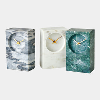Appellative Marble Tower Clock, Black/Gray, styled in a room