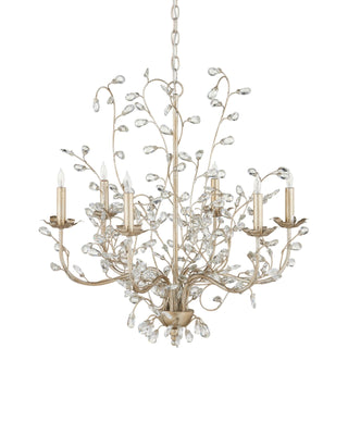 Crystal Bud Medium Silver Chandelier, alternate view 5