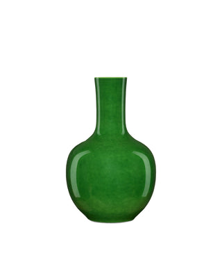 Imperial Green Long Neck Vase in porcelain