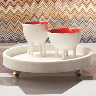 Quintessential Tray, Circle, White, styled in a room