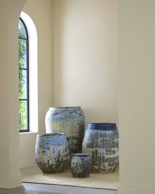 Catania Large Antique Blue Drip Planter, alternate view 4