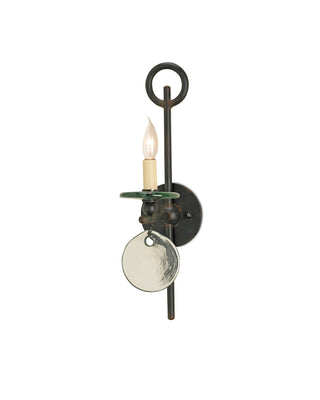 Sethos Black Wall Sconce in old iron and recycled glass