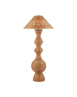 Nirvana Grande Floor Lamp in rattan