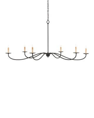 Saxon Large Black Chandelier in wrought iron