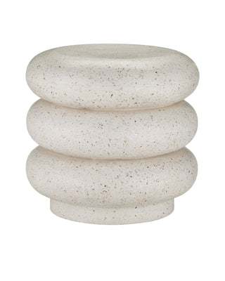 Cusani Ivory Terrazzo Stool in concrete and stone