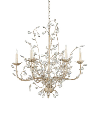 Crystal Bud Medium Silver Chandelier, alternate view 4